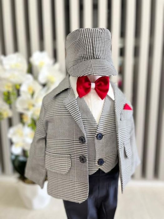 Costum de botez băieți, 5 piese, de la 1 luna la 9 luni