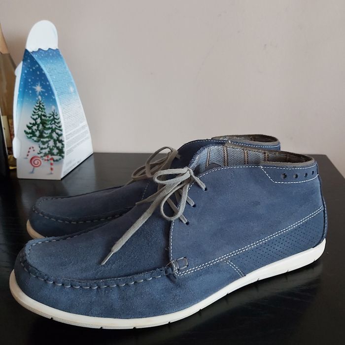 Pantofi inalti PAT CALVIN, piele naturala intoarsa, bleumarin, mar.42