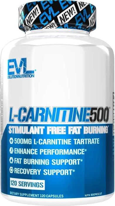 Лкарнитин, EVLution Nutrition, L-CARNITINE500, 120капсул