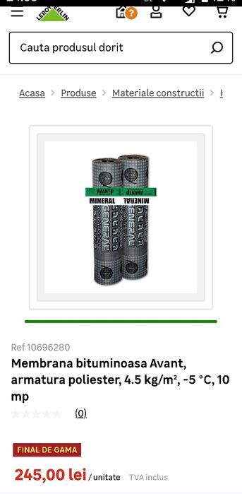 Role carton bituminat