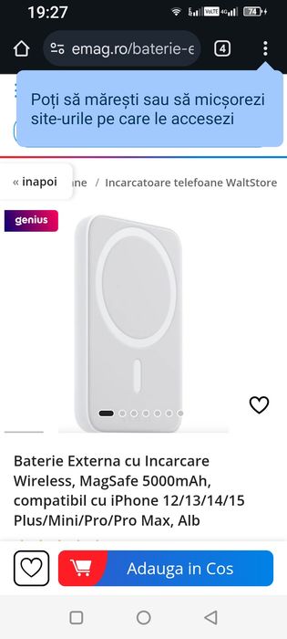 Încărcător extern wirless iphone