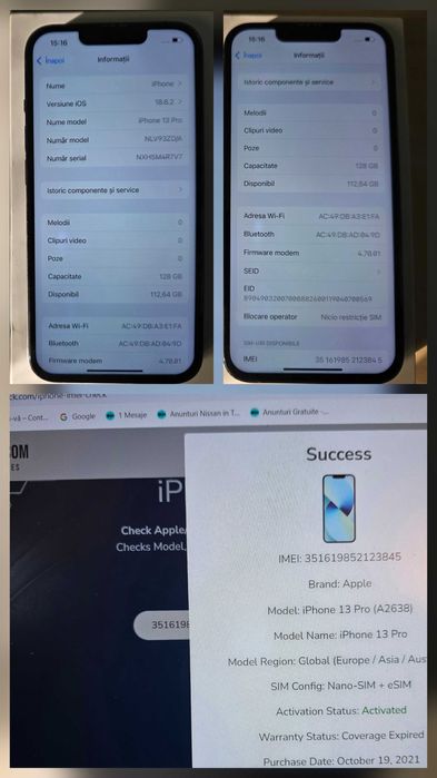 iPhone 13 Pro !,Stare foarte buna,bat .85% pachet complet+bonus