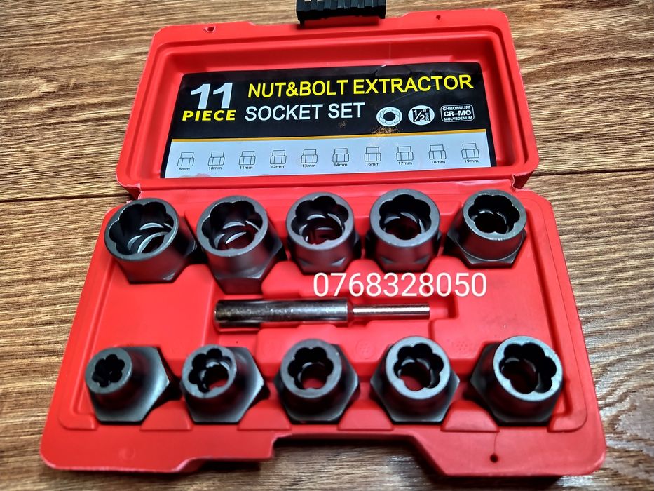 Set tubulare extractoare pentru suruburi si piulite deteriorate 1/2