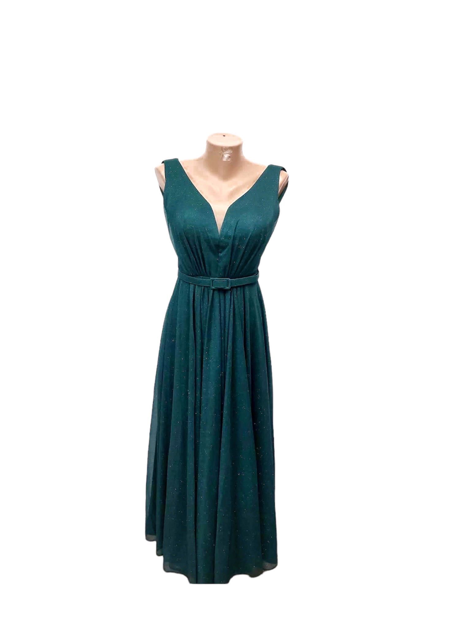 Официална дамска рокля (маслено зелен цвят)