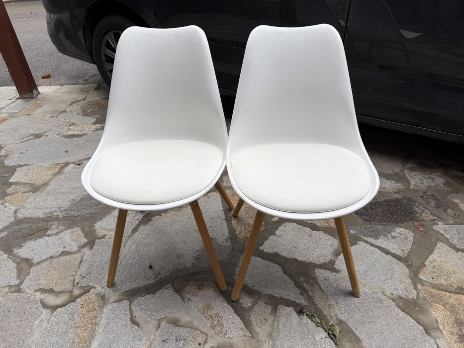 Jysk Кухненски стол KASTRUP бял/цвят натурален дъб