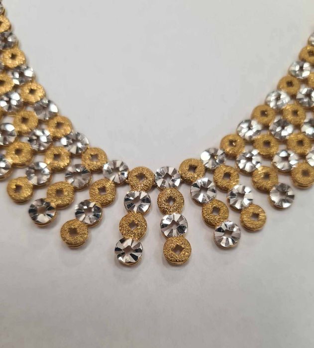 Set colier si cercei din aur galben si alb 18k, SAU34