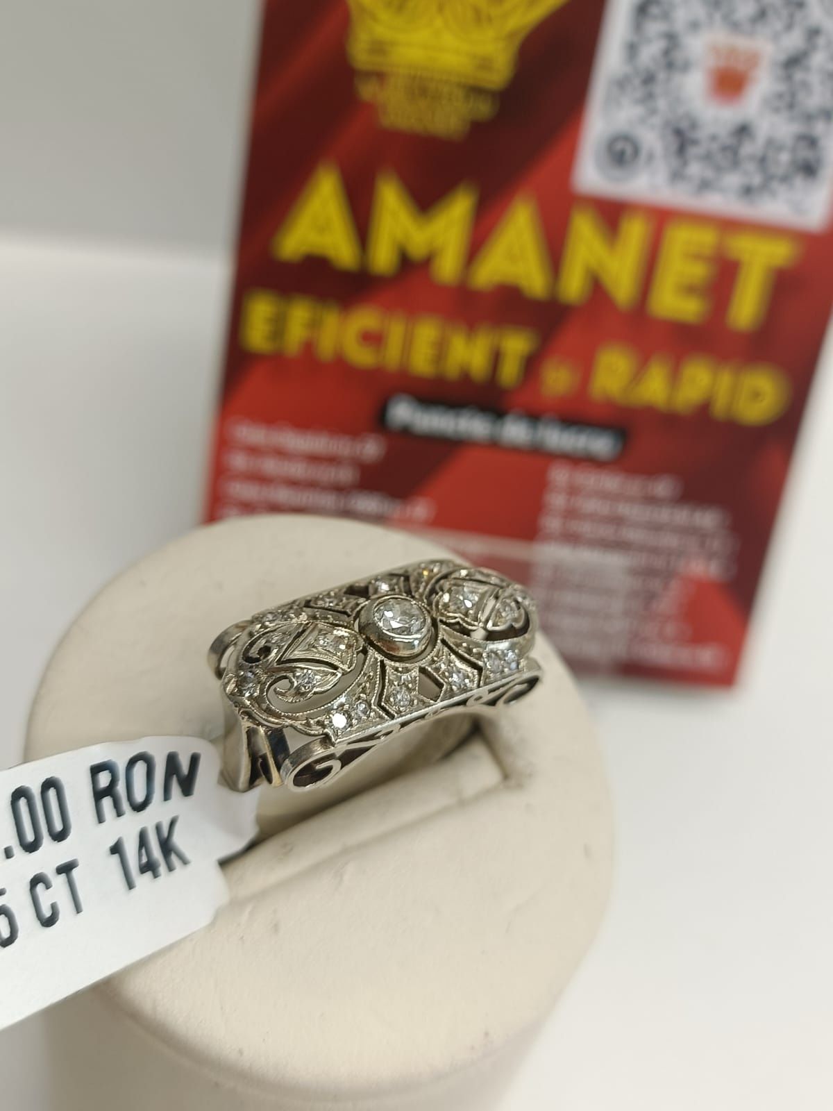 Inel din aur de 14K cu diamante Amanet BKG
