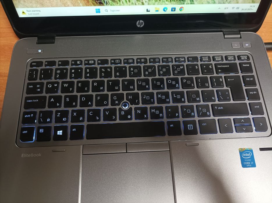 Лаптоп Hp 840 g2,i7, 8Gb ram, ssd 256Gb,windows 11,touchscreen display