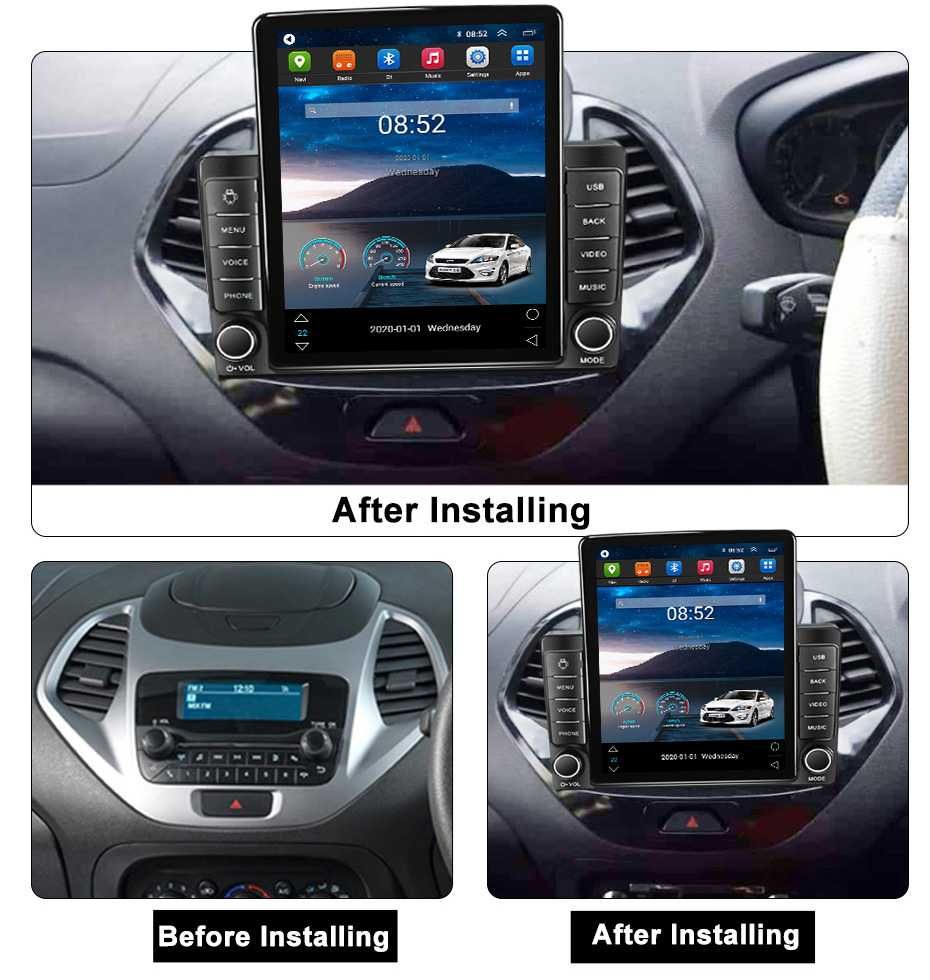 Navigatie Ford Figo 2015-2018 ,Tesla, Android 13, 2+32GB ROM, 10"