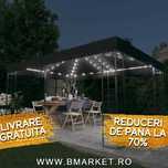 Pavilion/Foisor/Cort pentru gradina/terasa cu lumini LED 3×4 Gri NOU