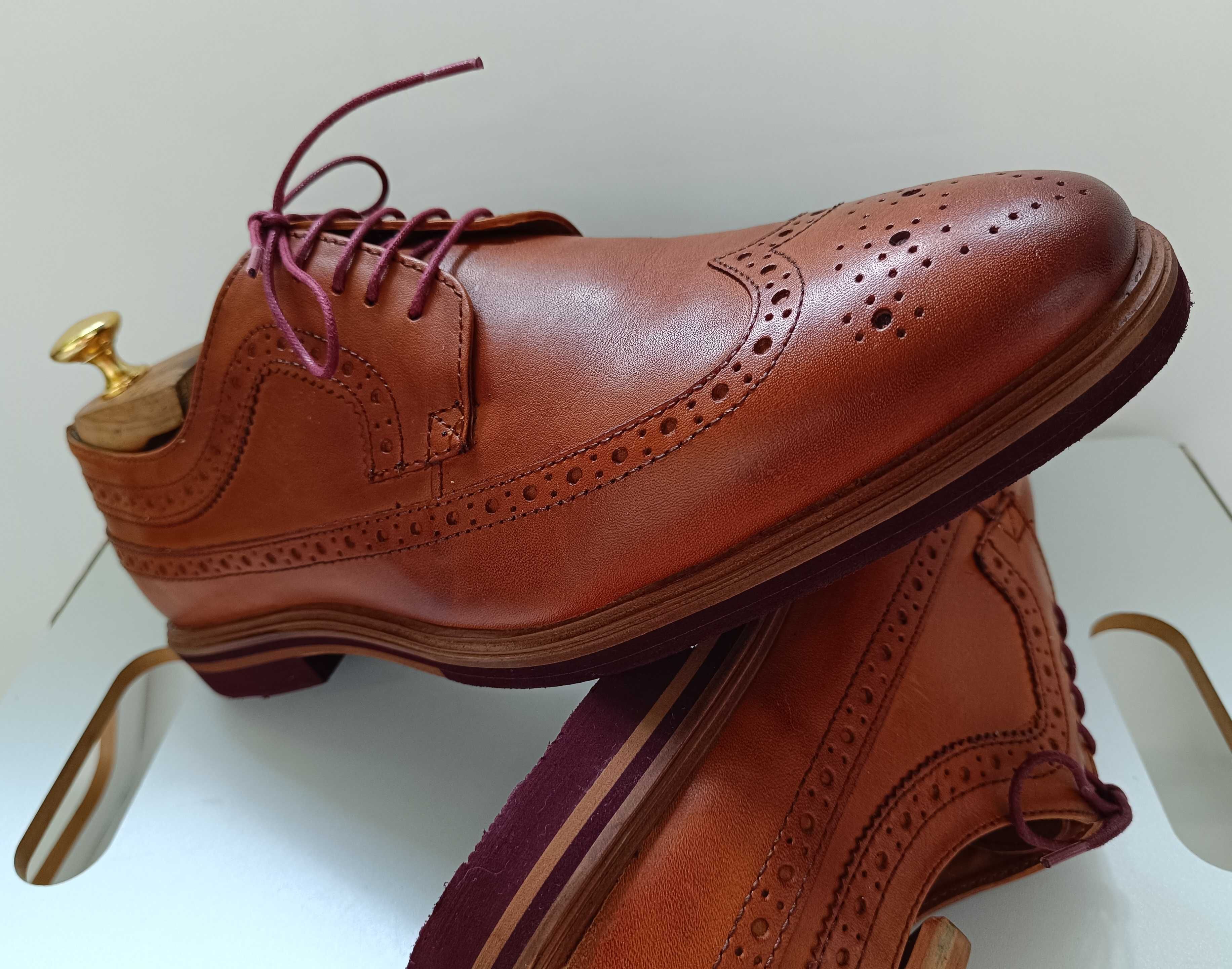 Pantofi derby 43 brogue ASOS NOU piele naturala moale