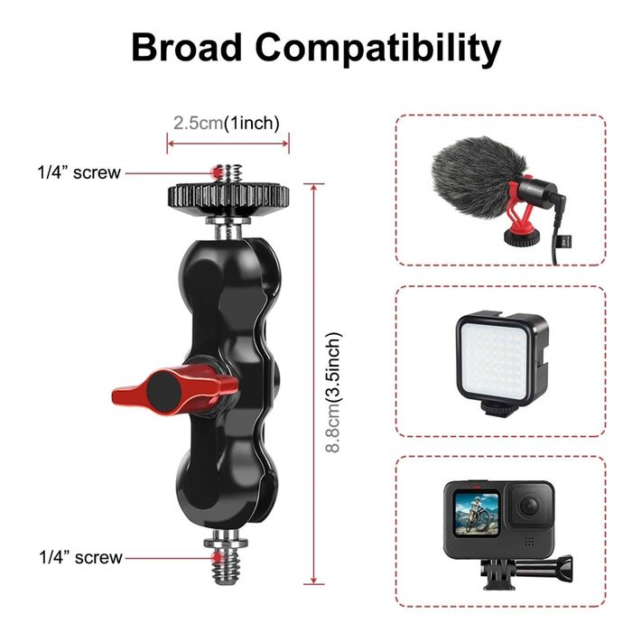 Clema prindere tip menghina Magic Arm filet 1/4" monitor camera video