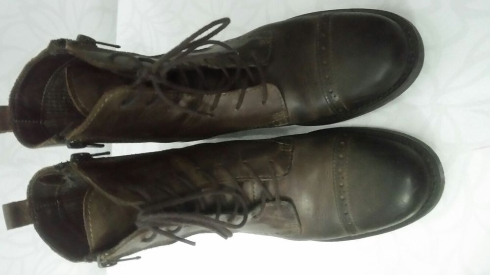 Botine ghete bocanci noi piele naturala.maro inchis 37 superbi