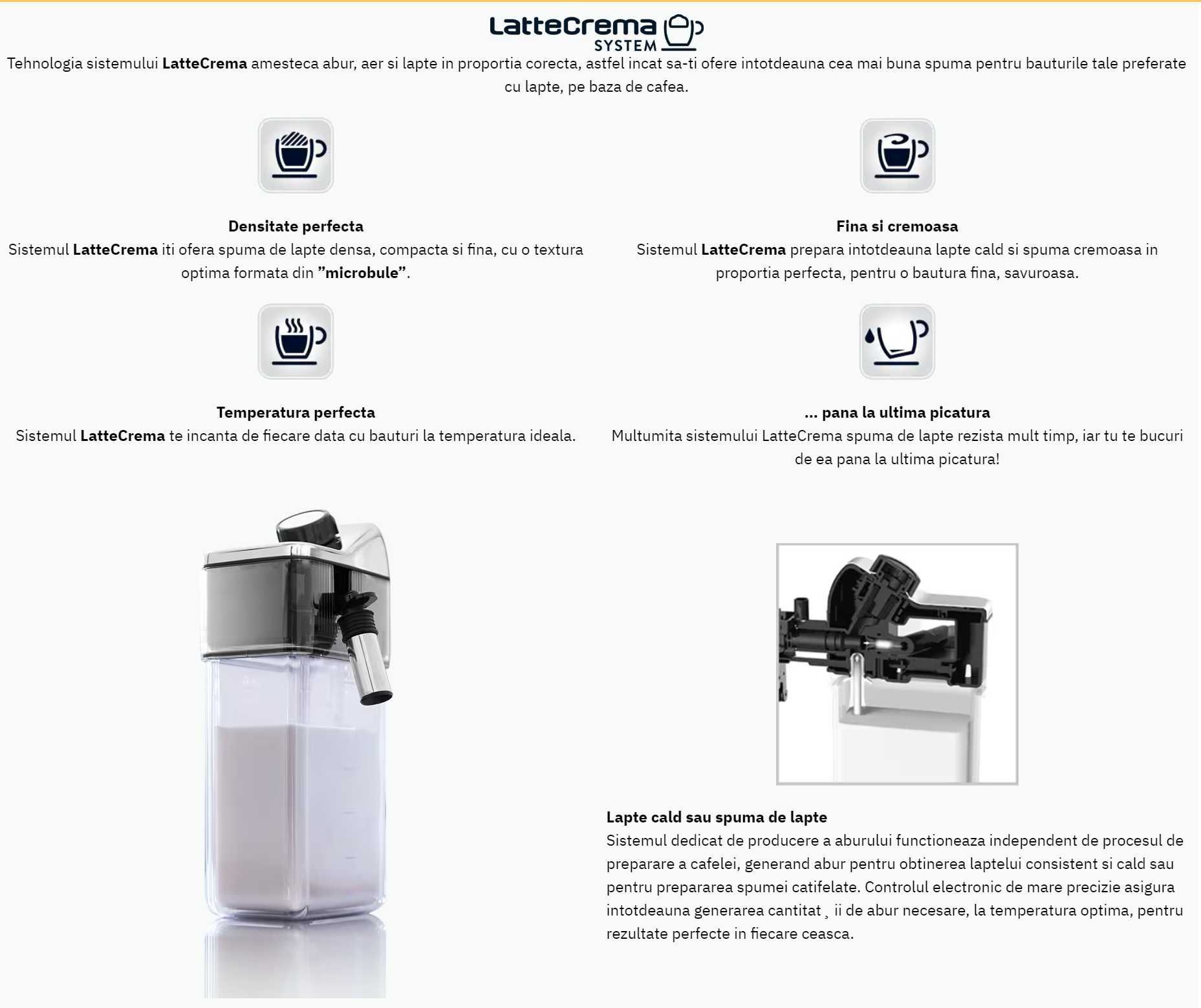 Expressor automat DE LONGHI LATTECREMA SYSTEM (2 an garantie) ALB