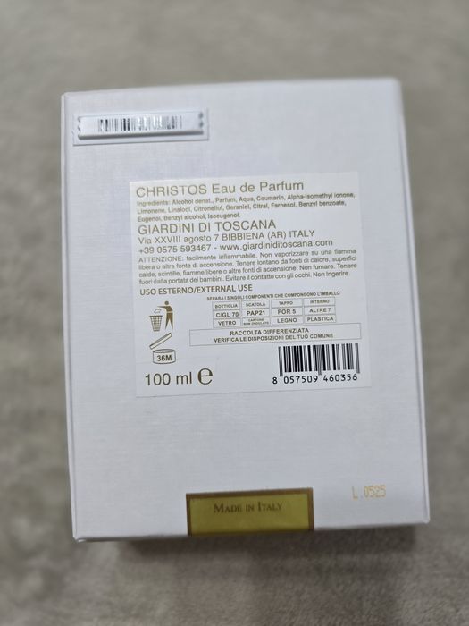 Parfum Giardini di Toscana Christos