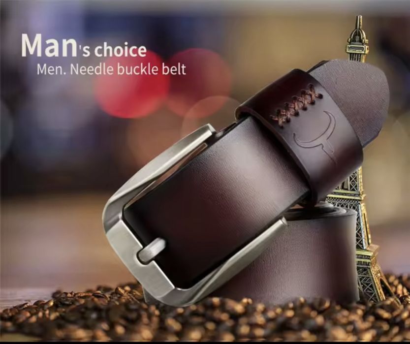 Мъжки модерен колан COWATHER*/Премиум естест.телешка кожа -10%Промоция