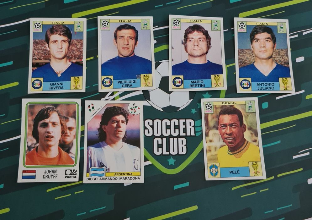 Stickere Panini jucatori celebri Pele Maradona Cruyff