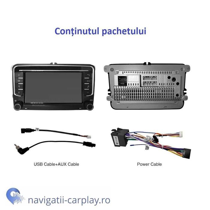 Ecran cu Apple CarPlay / Android Auto Wireless Volkswagen, Skoda, Seat