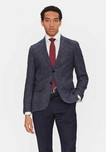 Sacou blazer slim 50 L Hugo Boss lana 100% navy microstructuri