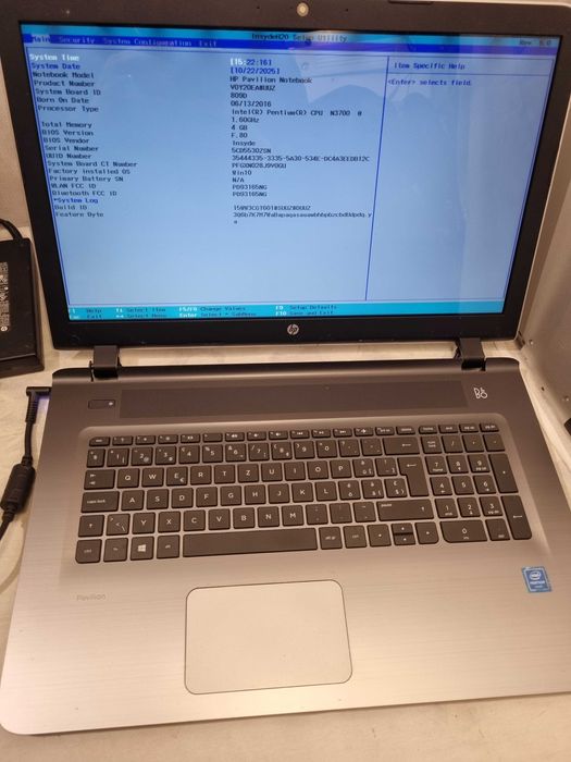 Laptop HP pavilion notebook Intel n3700 ecran "17 inch