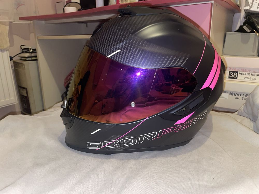 Casca Moto Scorpion EXO 1400 Air Carbon Drik Pink