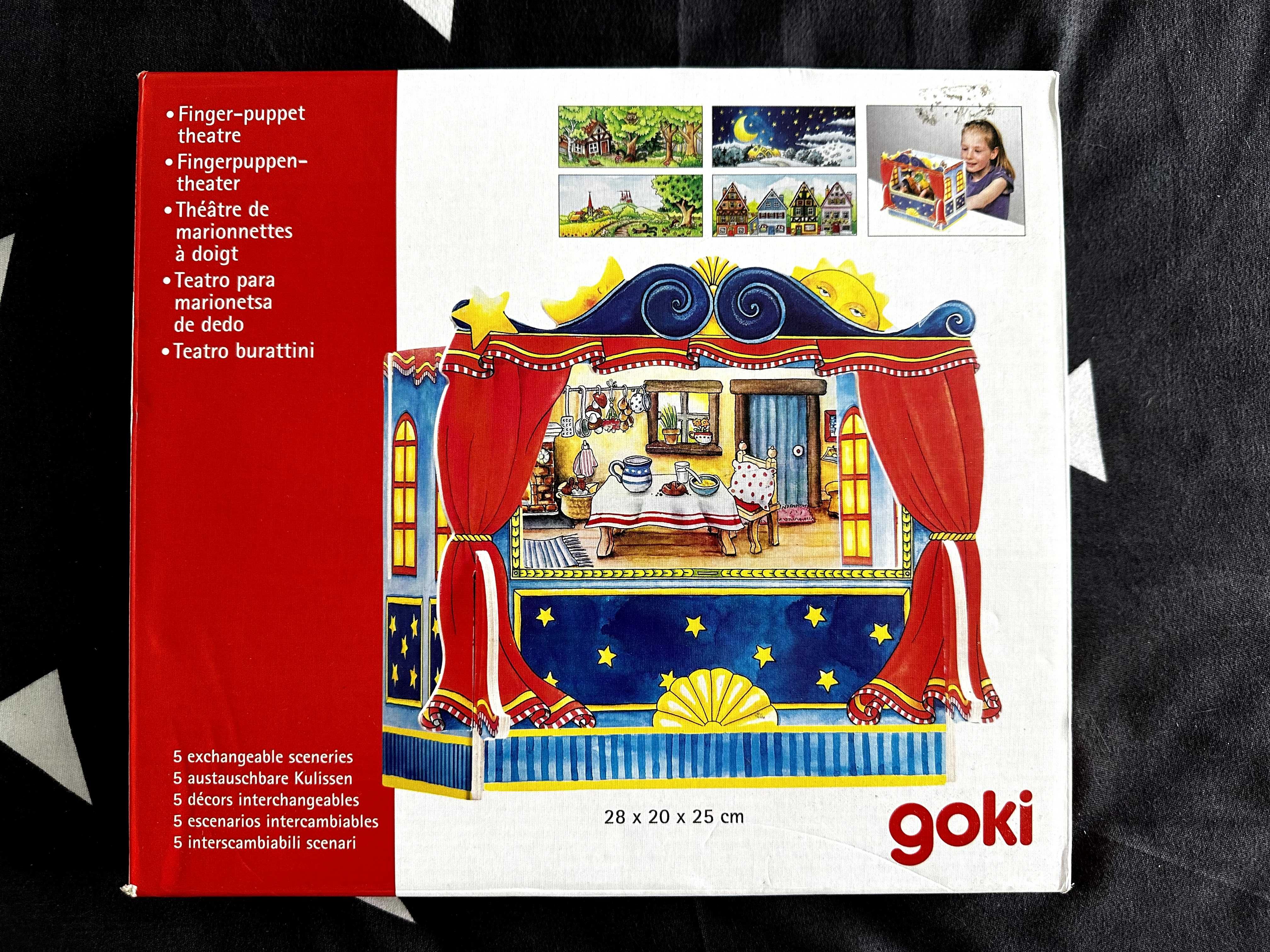 Дървена играчка Goki - Куклен театър за пръсти