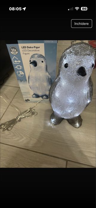 Decor craciun pinguin luminos