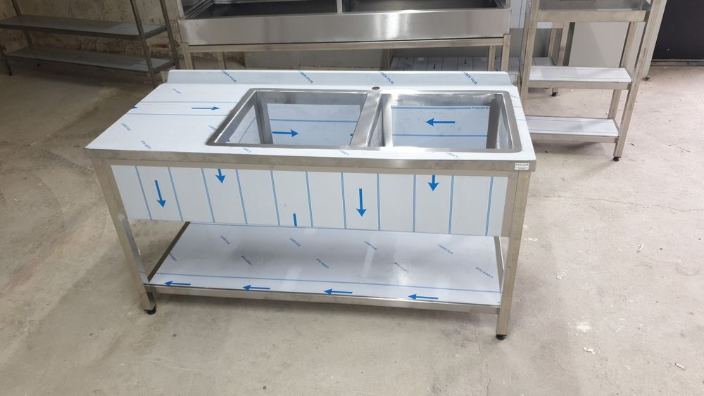 Spalator dublu, chiuveta dubla, 2 cuve 1600x700x850mm cuve 500x500mm