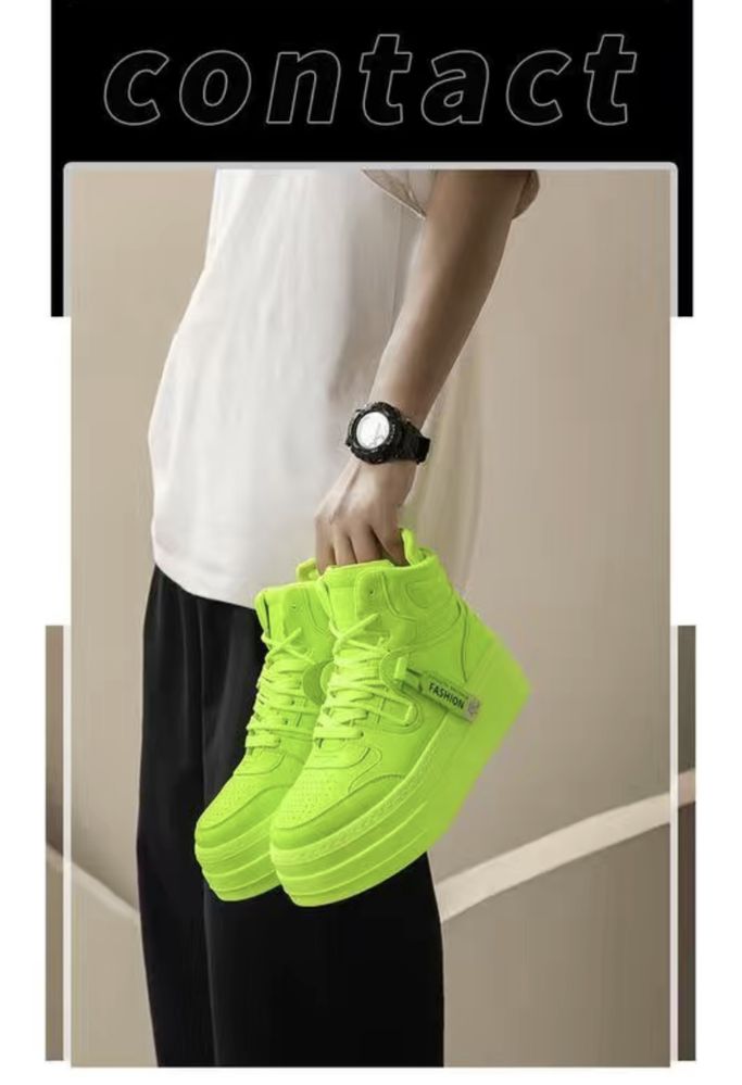 Продам кроссовки Флуоресцентные зеленые