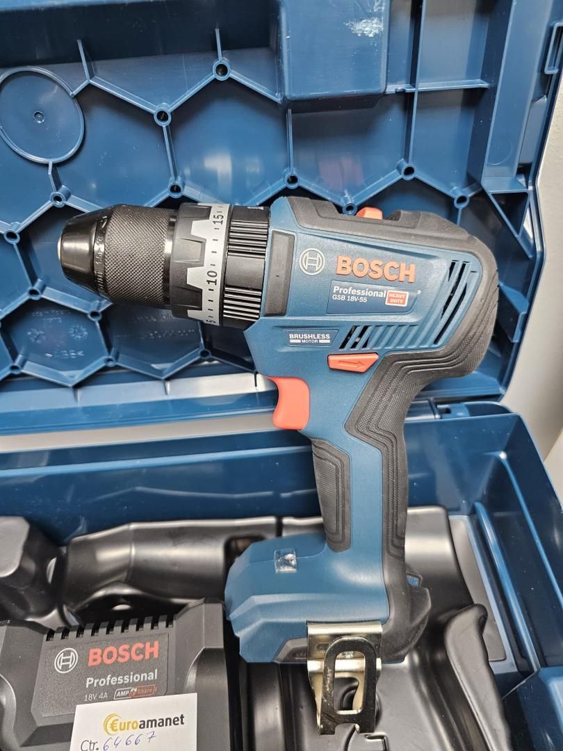 Bosch GSB 18V-55 Combi si L-Boxx fara fir -P-