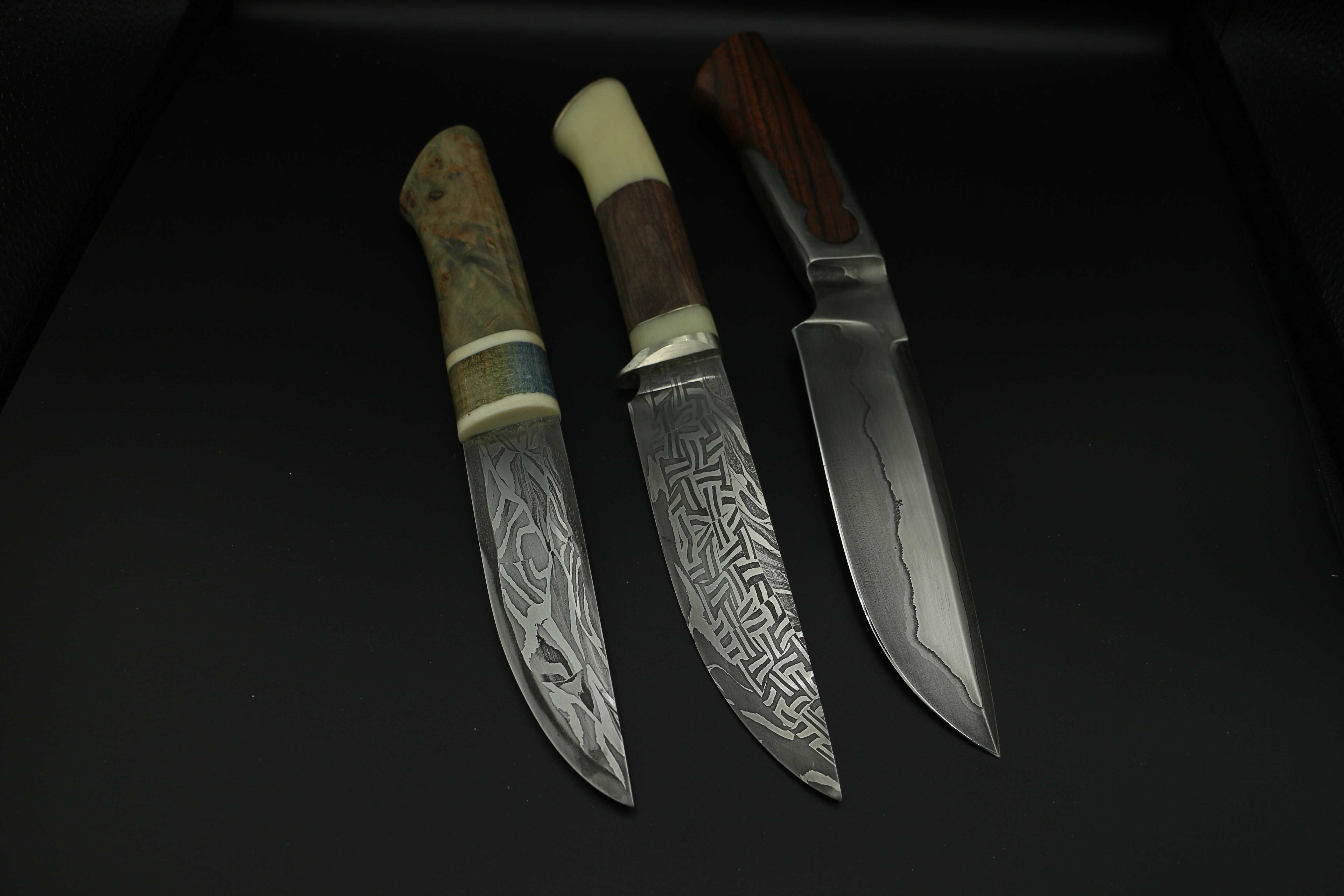 Ръчно изработени ножове - неръждаеми ламинати, дамаска стомана.