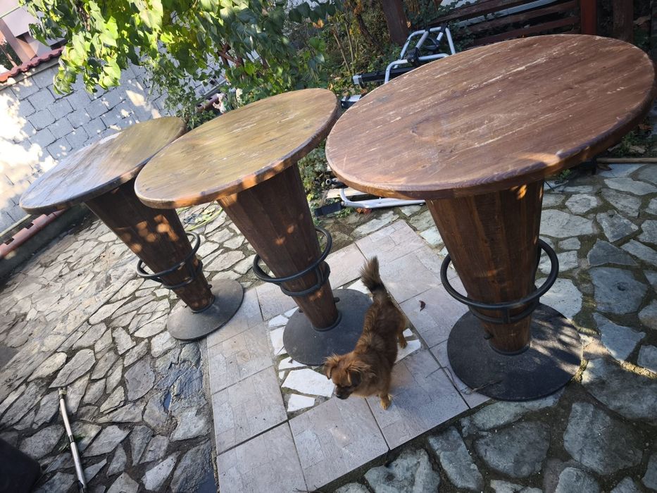 Vand masa 3 mese de bar terasa foisor din lemn tratat fiert masiv