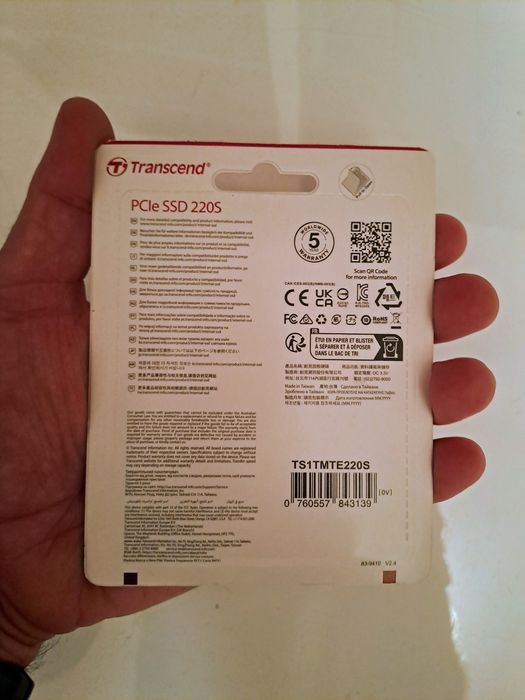 SSD 1TB M2 Transcend 220S PCIe. Gen 3 x 4