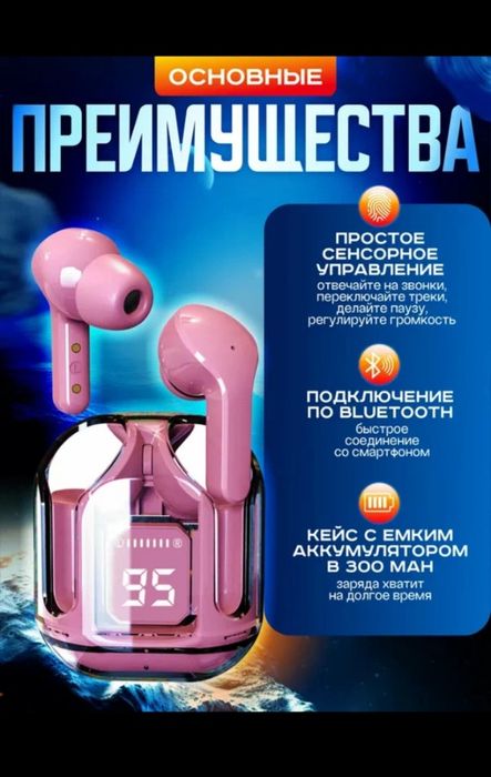 Simsiz quloqchinlar displeyli,mikrafonli shovqinni kamaytiradi