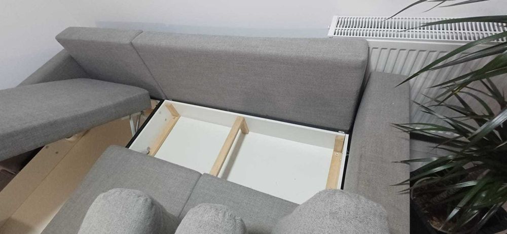 Canapea IKEA gri, 235 x 147 x 61, spatiu depozitare