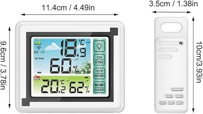 Метеорологична станция, 3 безж. предавателя, обхват 60м, LCD екран