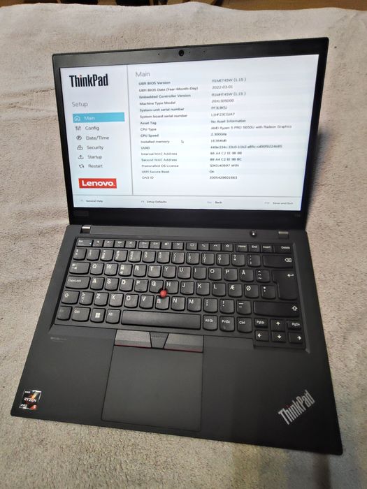 Lenovo T14 gen2 ,ryzen 5 pro 5650u,16gb ddr4 ,ssd 256nvme ,14 inch fhd