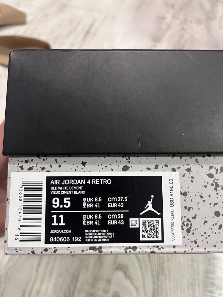 Jordan 4 retro white cement ОРИГИНАЛНИ!!!