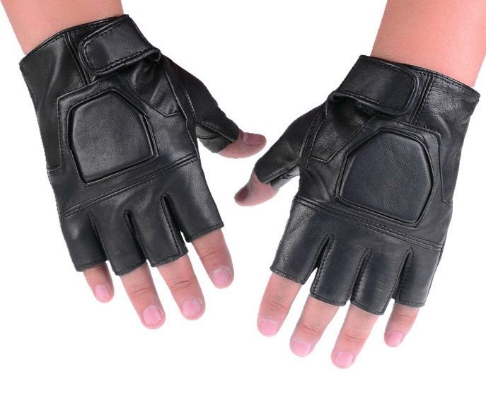 Mănuși de condus piele ecologică / mănuși fata degete , negre