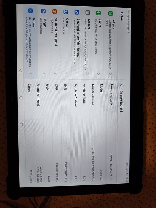 Tabletă Huawei Mediapad T5 cu slot SIM