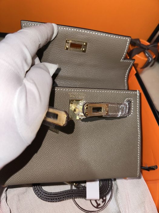 Geanta Hermes Kelly 19cm Gri