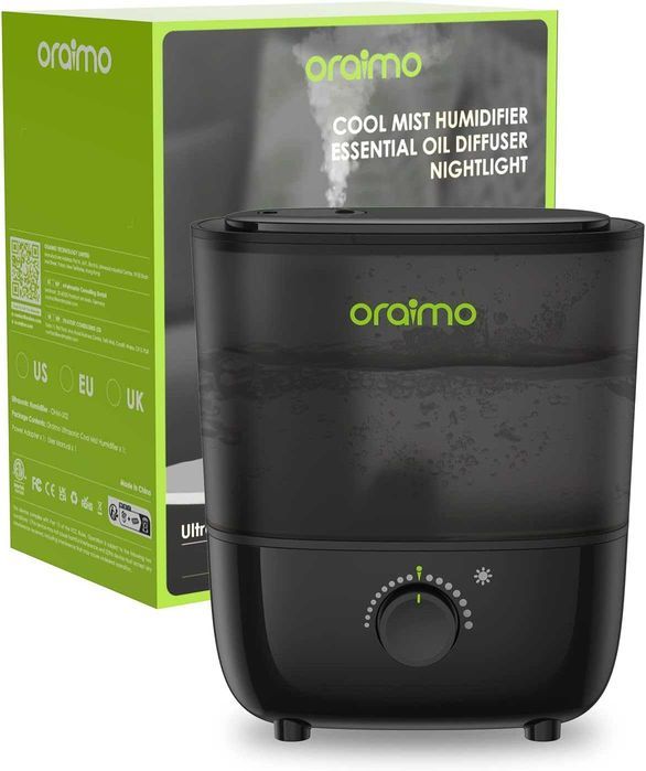 Umidificator Oraimo 2.5L, ultrasonic, abur rece, 26 dB, Negru