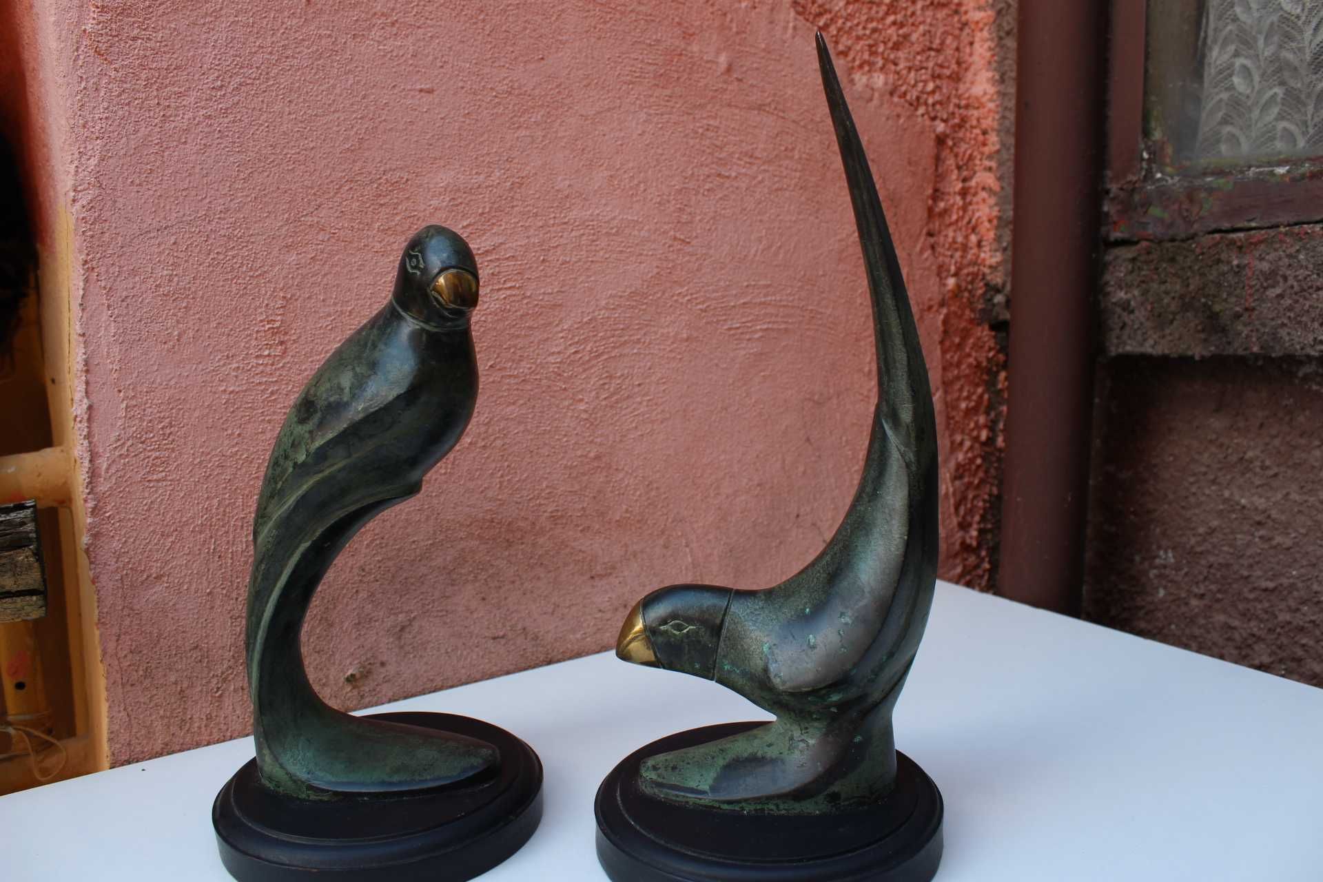 Set de colectie 2 papagali bronz VINTAGE, ANGLIA, anii 70
