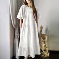 Белое муслиновое платье XS/S/M