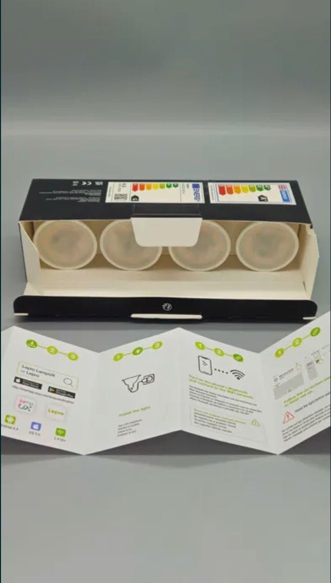 Комплект от 4 броя Смарт WiFi LED крушки Lepro GU10 RGB + Топло 2700K