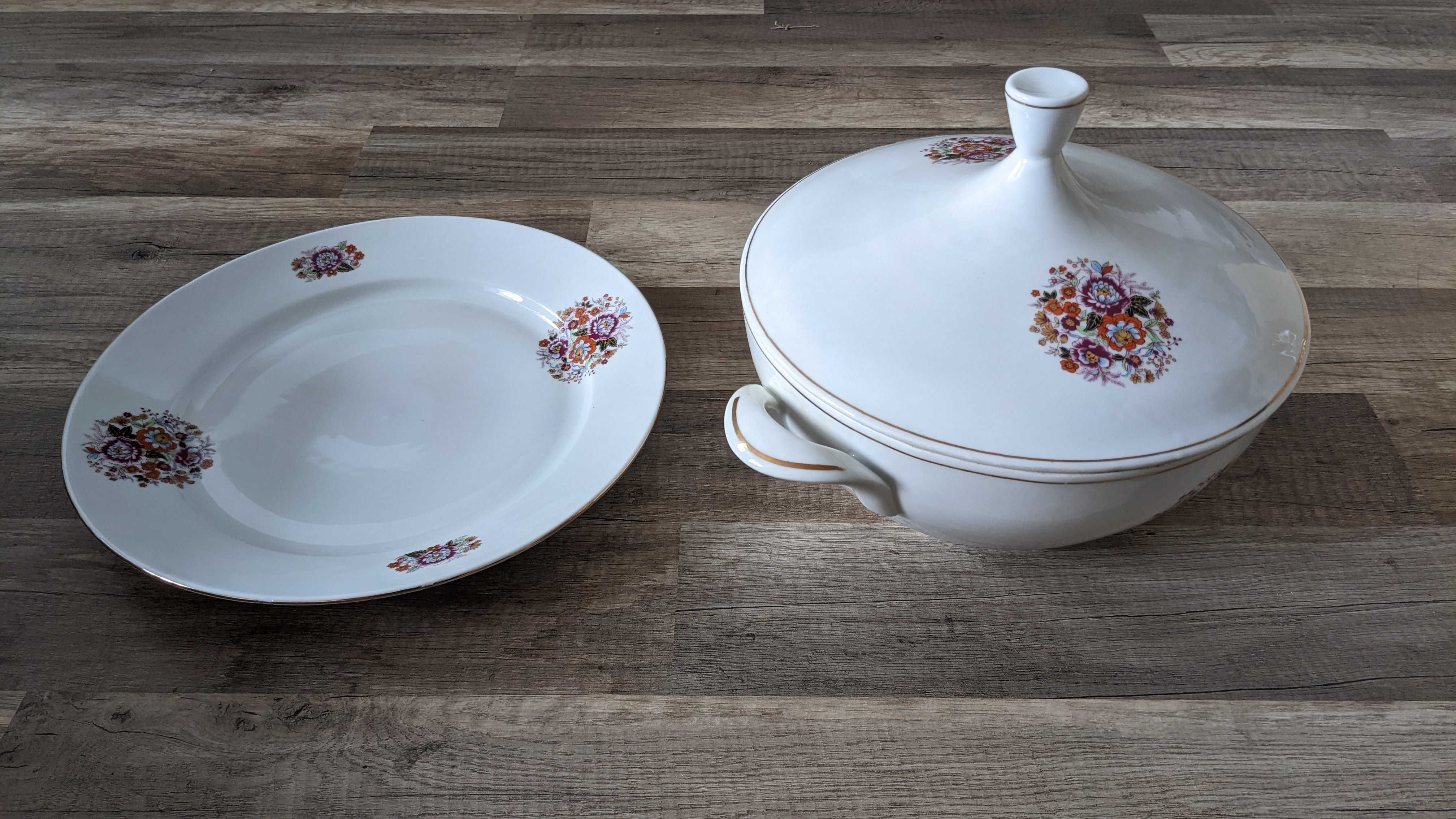 Set COMPLET vase portelan VINTAGE, pentru 6 persoane