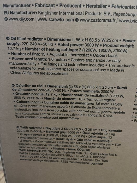 Vand calorifer electric pe ulei