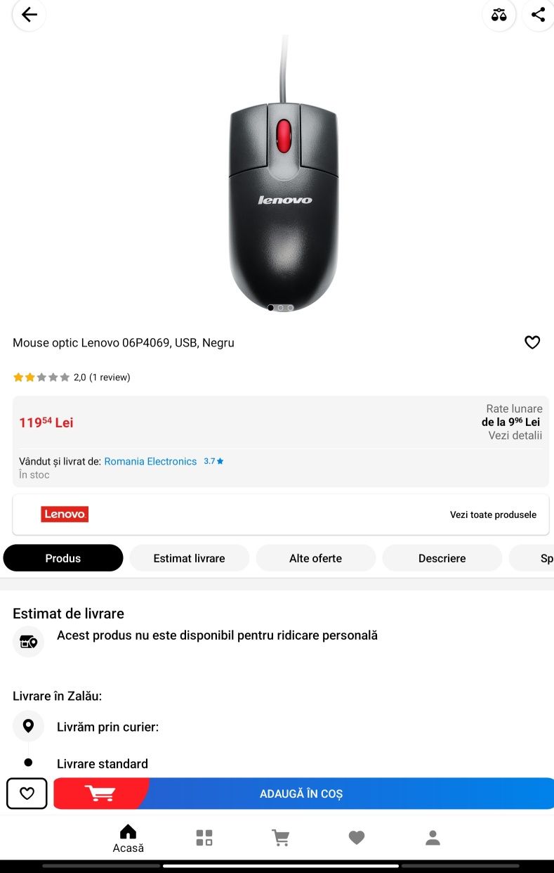 Mouse optic Lenovo