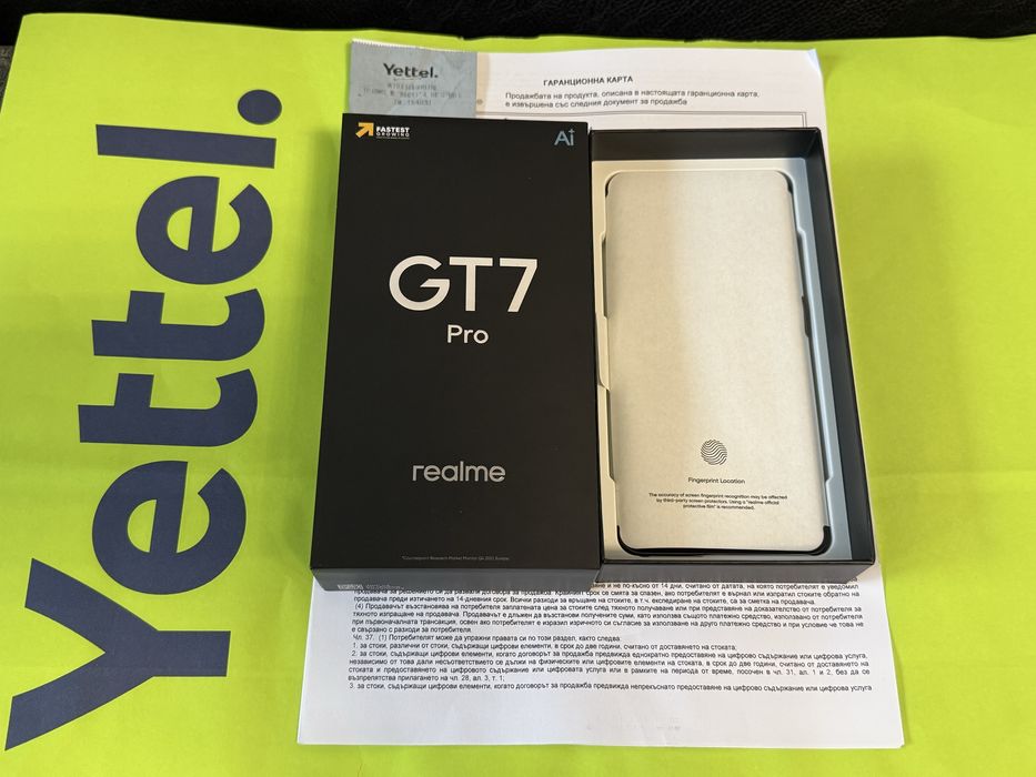 КАТО НОВ 512GB Realme GT 7 Pro Гаранция Yettel 2027г. Orange