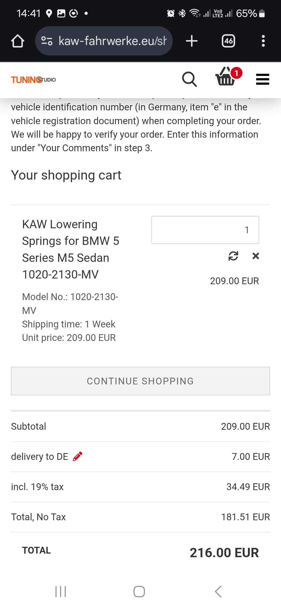 Понижаващи пружини K.A.W.  за BMW е34 m5 -30мм